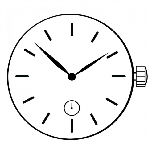 Механизм в сборе RONDA 1069 (белый) AIG1 Боковая секундная стрелка (на 6 часов, от центра - 6,3мм) 