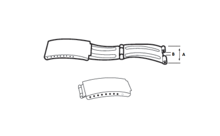 Застежка браслета, сталь, лягушка 16 мм. RC08-16 (A-16мм, B-8мм)